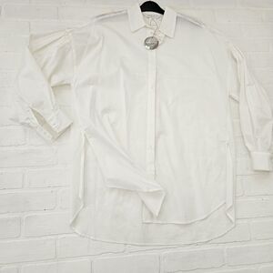 Poplin Blouse with Voluminous Sleeve